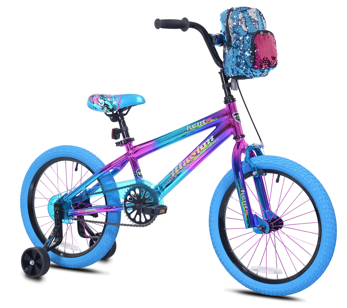18" Kent Illusion Child Bicycle, 18" Wheels, Child Ages 6-12 Years, Blue/Purple