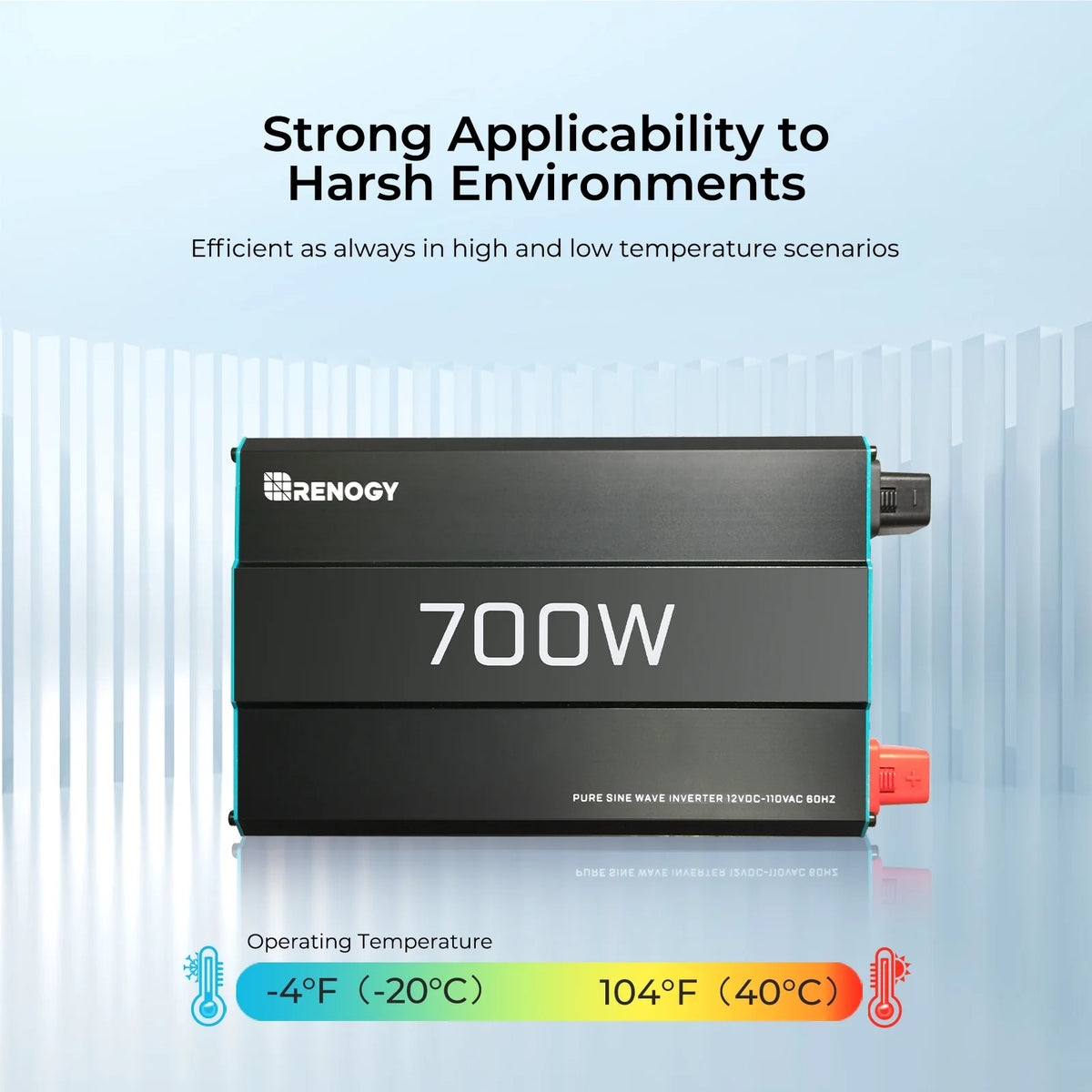 Renogy 700W 12V Pure Sine Wave Inverter, Power Inverter DC 12V to AC 120V, High-Efficiency, Remote Control