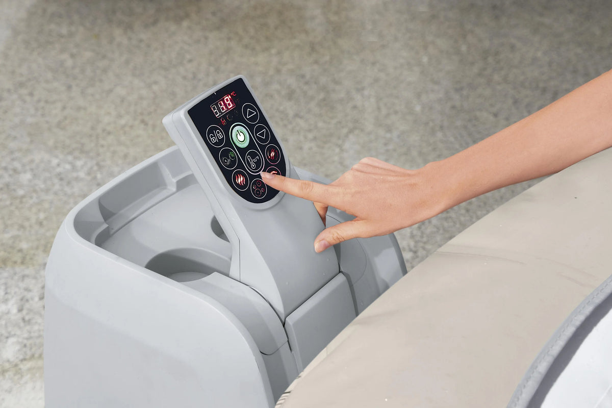 SaluSpa Santa Monica Energy-Efficient Smart AirJet Inflatable Circle Hot Tub with App-Control 2-4 Person with Pump #P09144
