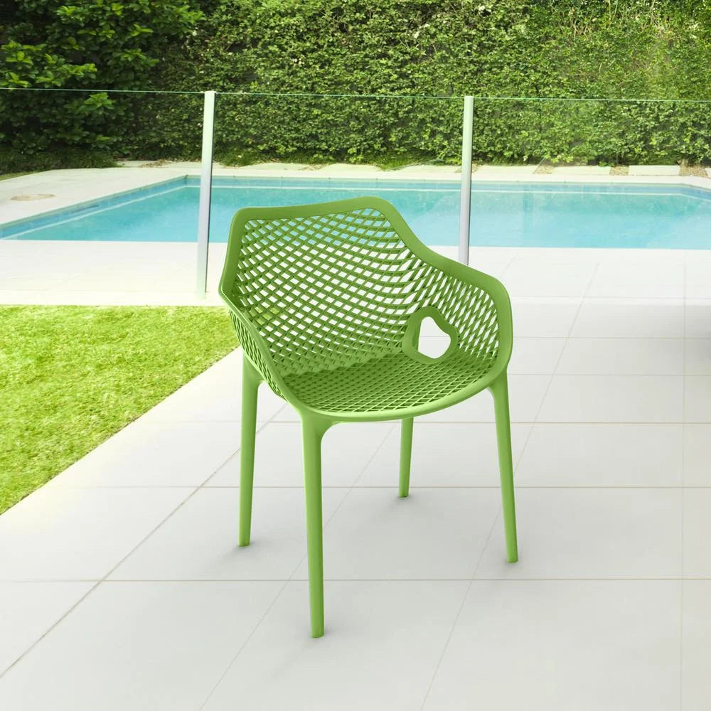 Compamia Air XL Outdoor Patio Dining Arm Chair in Dark Gray