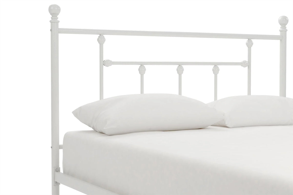 DHP Manila Metal Platform Bed with Adjustable Height, Full, White
