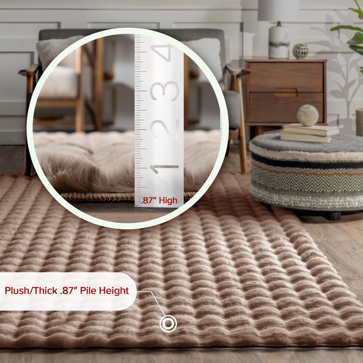 nuLOOM Jeni SuperiorWash Solid Faux Rabbit Machine Washable Area Rug, 2' 6" x 8', Runner, Jeni Grey