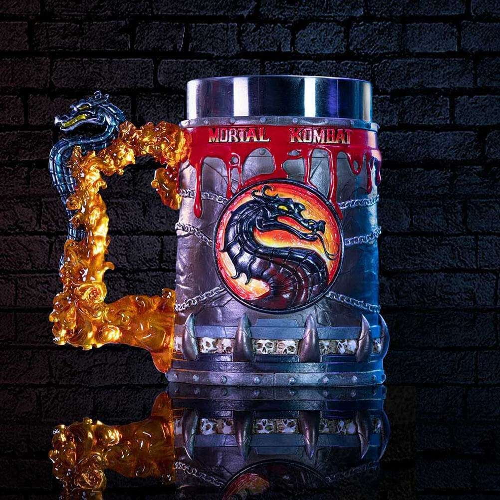 Mortal Kombat Logo Collectible Stein Tankard - Boxed Collectible Gift for Retro Gamers and Fans