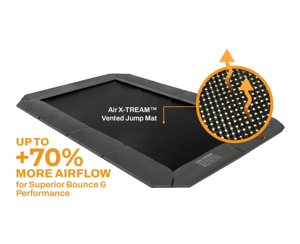 Avyna Pro-Line 10x17' Rectangle In-Ground Trampoline - Large Outdoor Trampoline for Kids and Adults - Rectangular Trampoline with Advanced Safety Features for Backyard Recreation