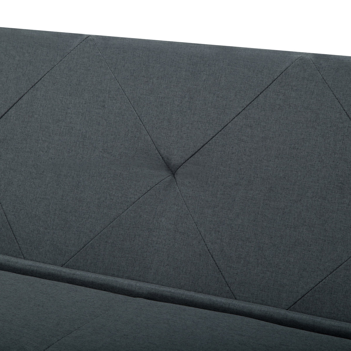BSHTI 63Futon Sofa Bed,Upholstered with Polyester Fabric Convertible Sofa Couch for Living Room,Office(Black)