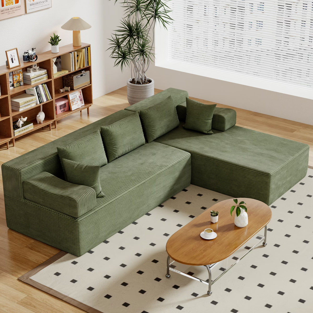 Behost 105" Modular Sectional Sofa for Living Room, Boneless L Shaped Cloud Couch with Chaise, Gray