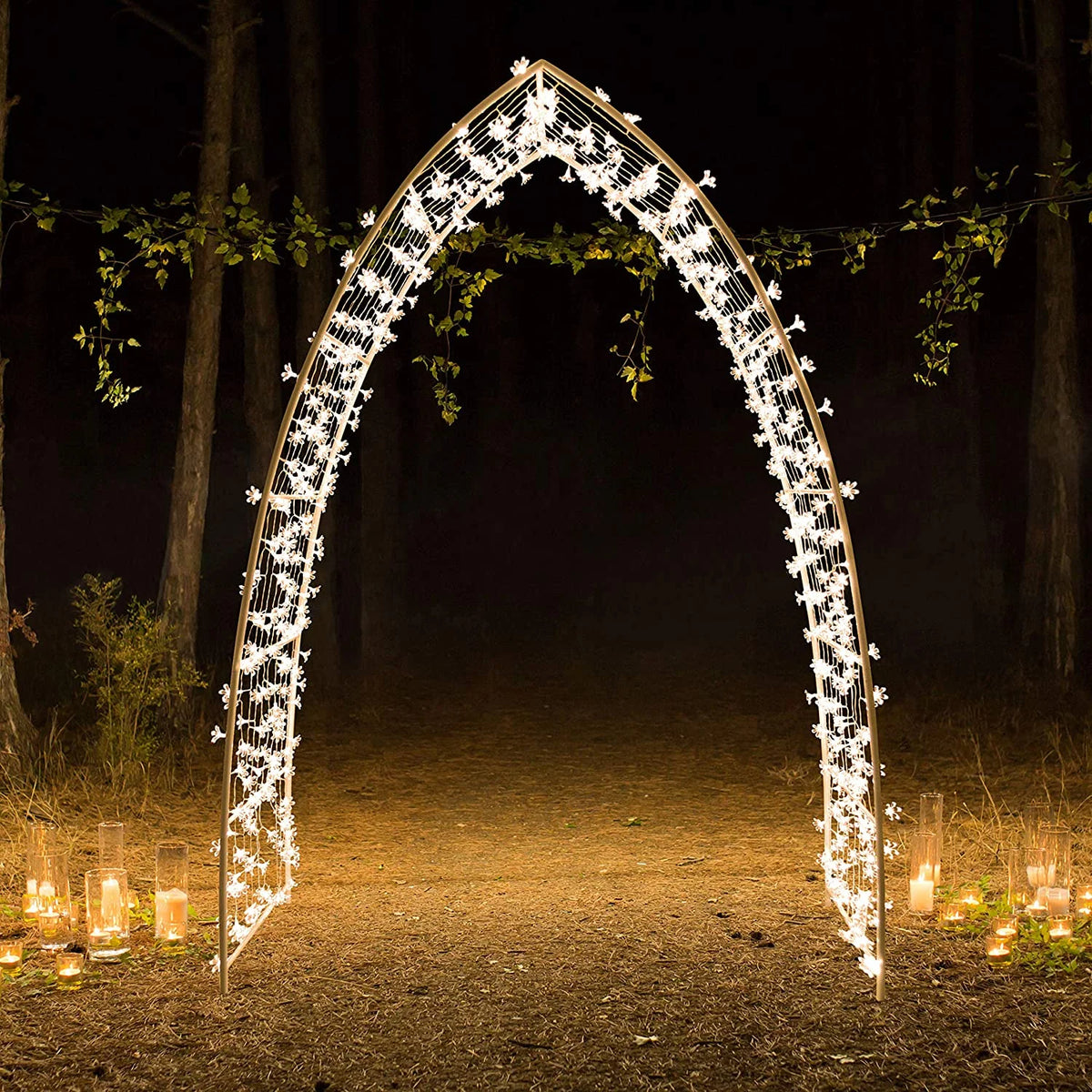 ProductWorks 88" Warm White LED Steel Arbor, 500 Lights with 8 Functions