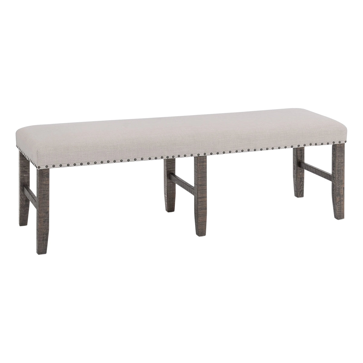 Jofran Willow Creek Distressed Solid Pine Upholstered Dining Bench