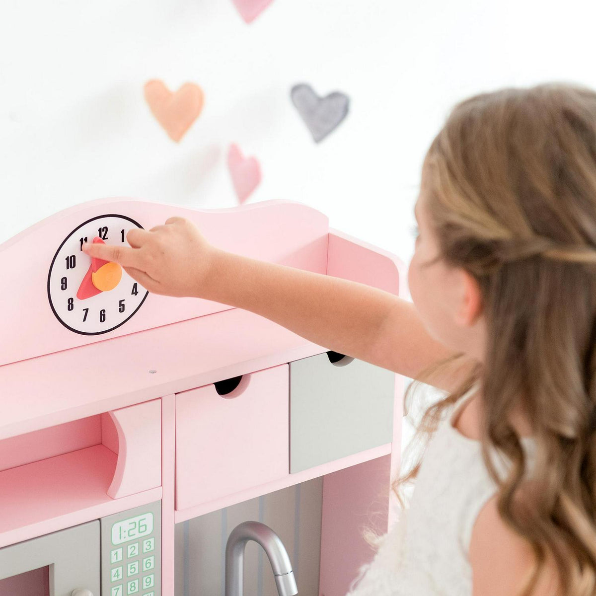 Teamson Kids - Little Chef Florence Classic Play Kitchen - Pink / Grey