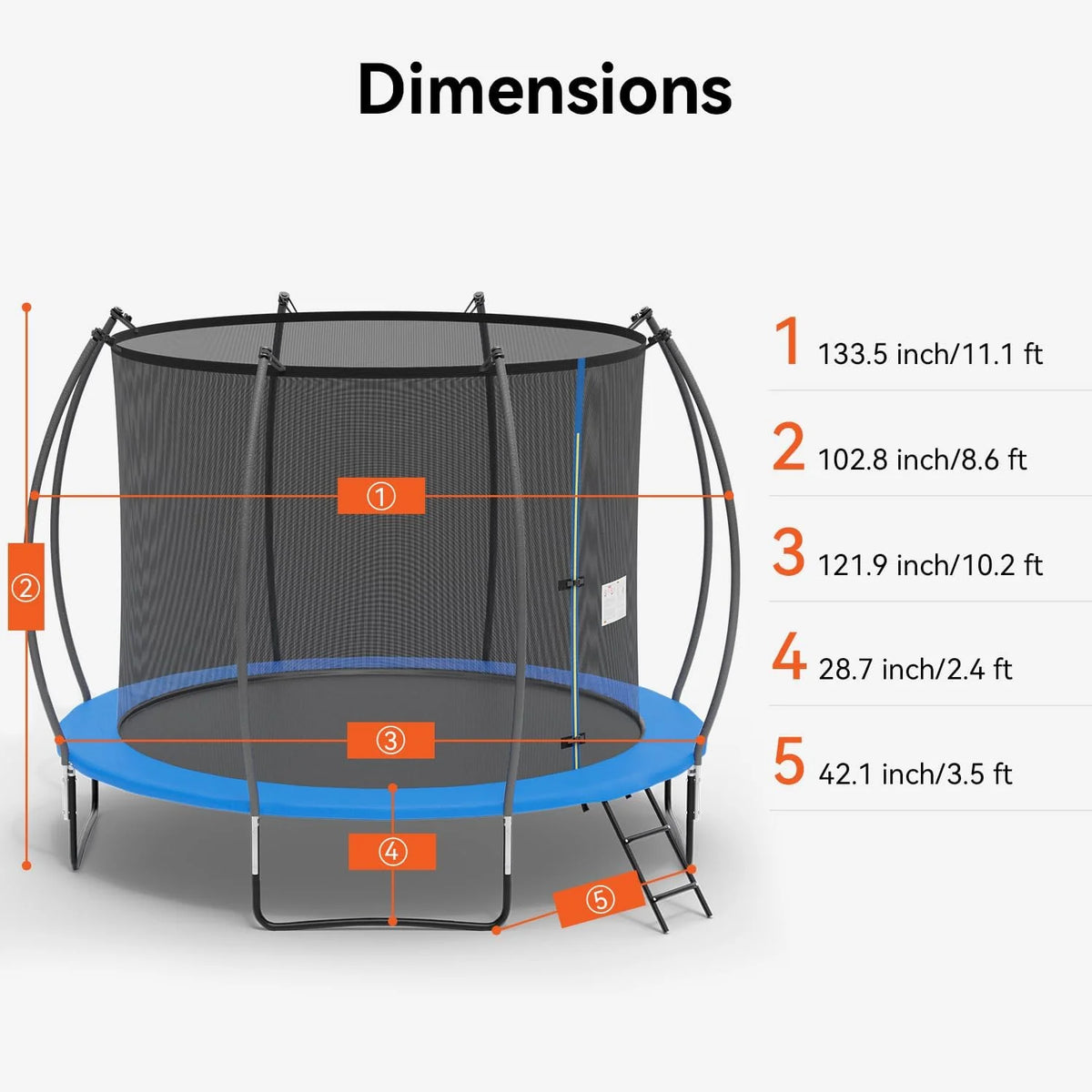PayLessHere 8 ft New Round Outdoor Trampolines with Enclosed Net for Kids, Adults(Green)