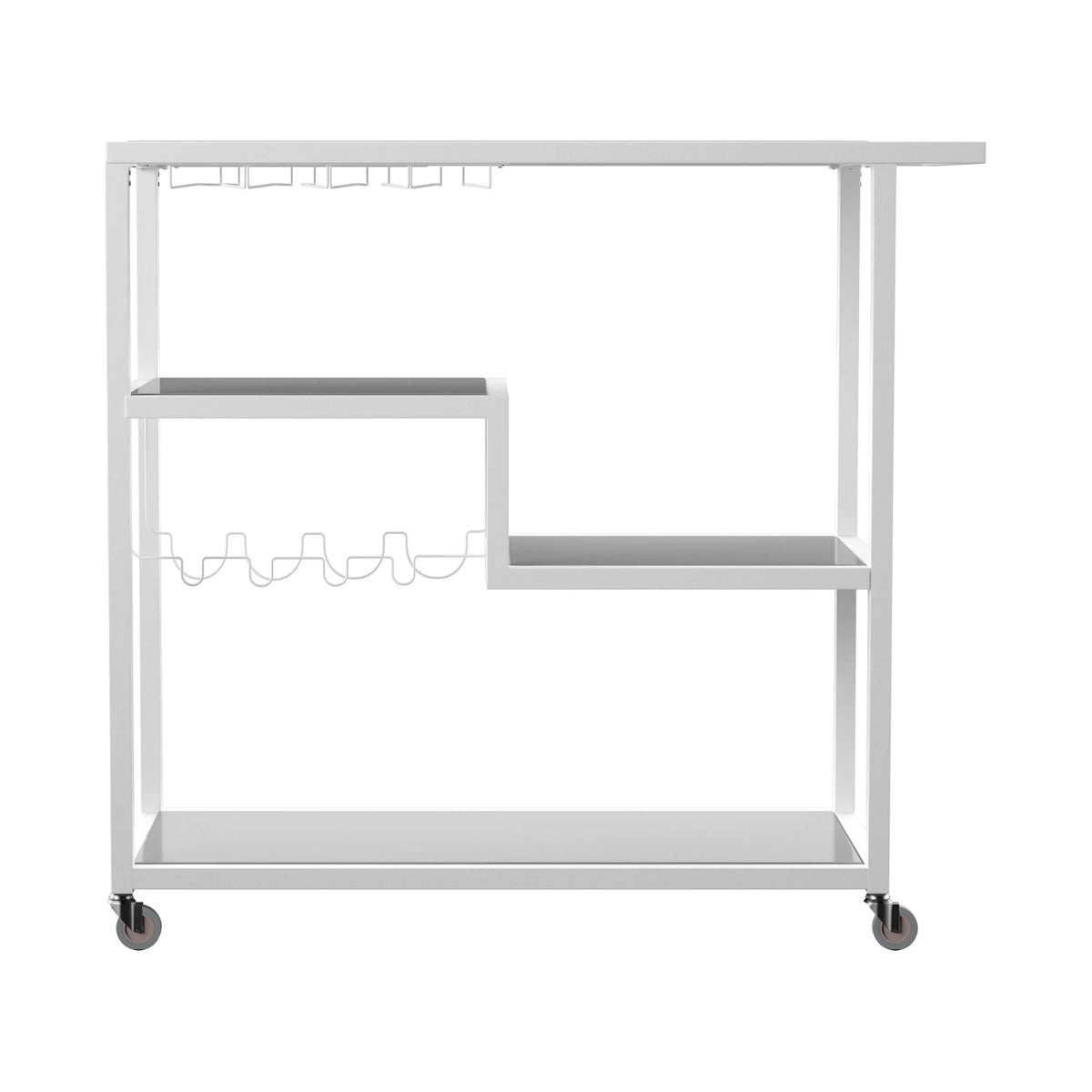Holly & Martin Zephs indoor Bar Cart - Gunmetal Gray with Black Glass 40 x 37.5