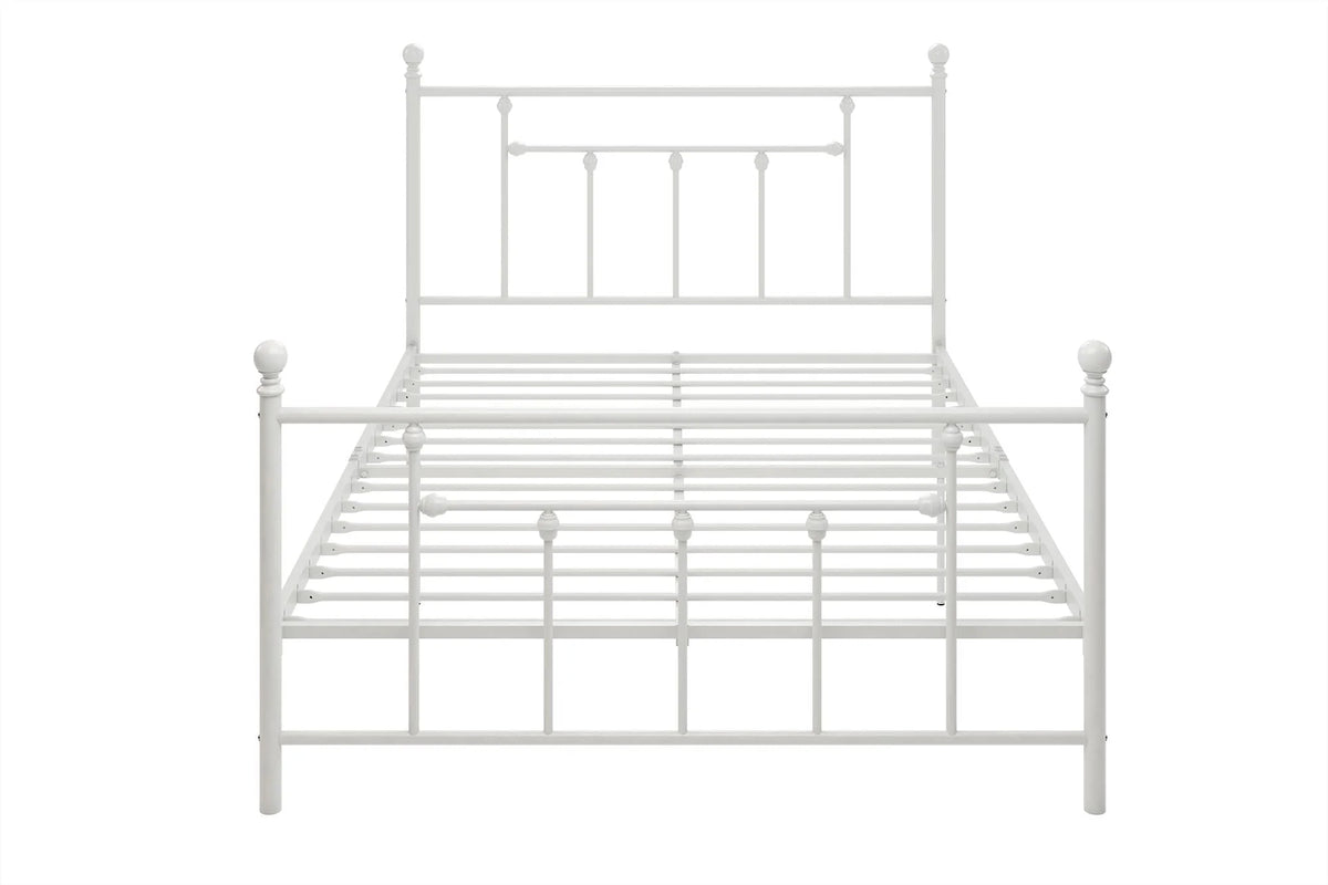 DHP Manila Metal Platform Bed with Adjustable Height, Full, White