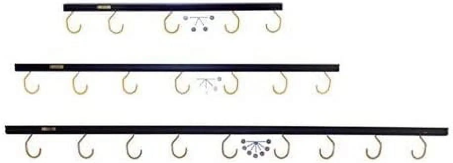 50" Adjustable Overhead Garage Ceiling Storage Track/Bike Rack With Hooks that Slide and Rotate, 50 Lbs. per Hook.
