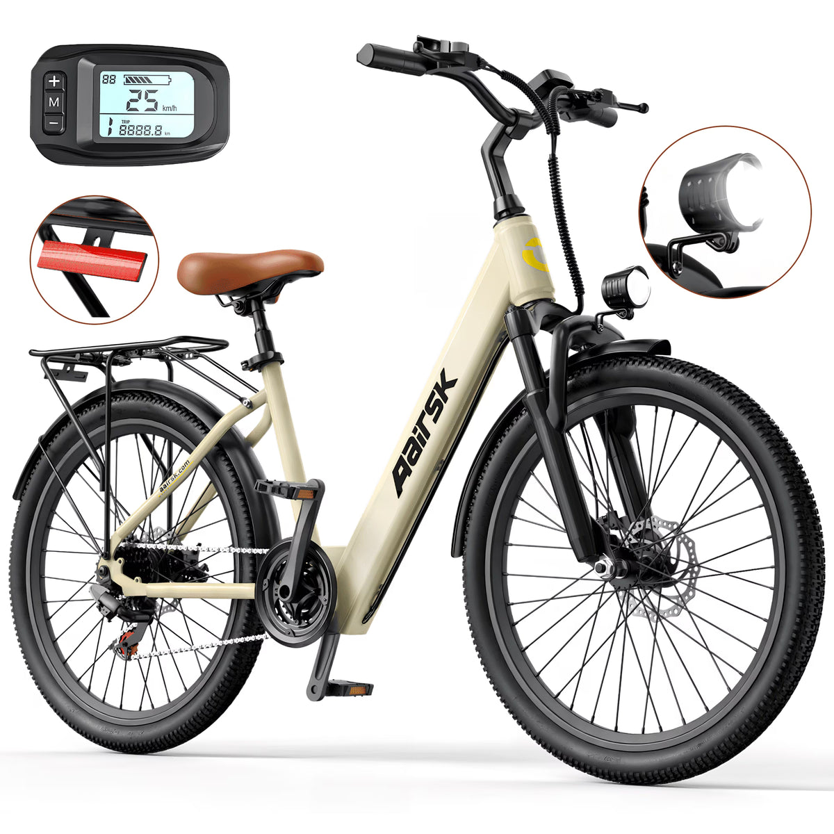 Folding Electric Bike for Adults,500W 20MPH 32Miles Long Range,48V 15AH Removable Battery,14" Small City Commuting E-bike with Full Suspension, LCD Display