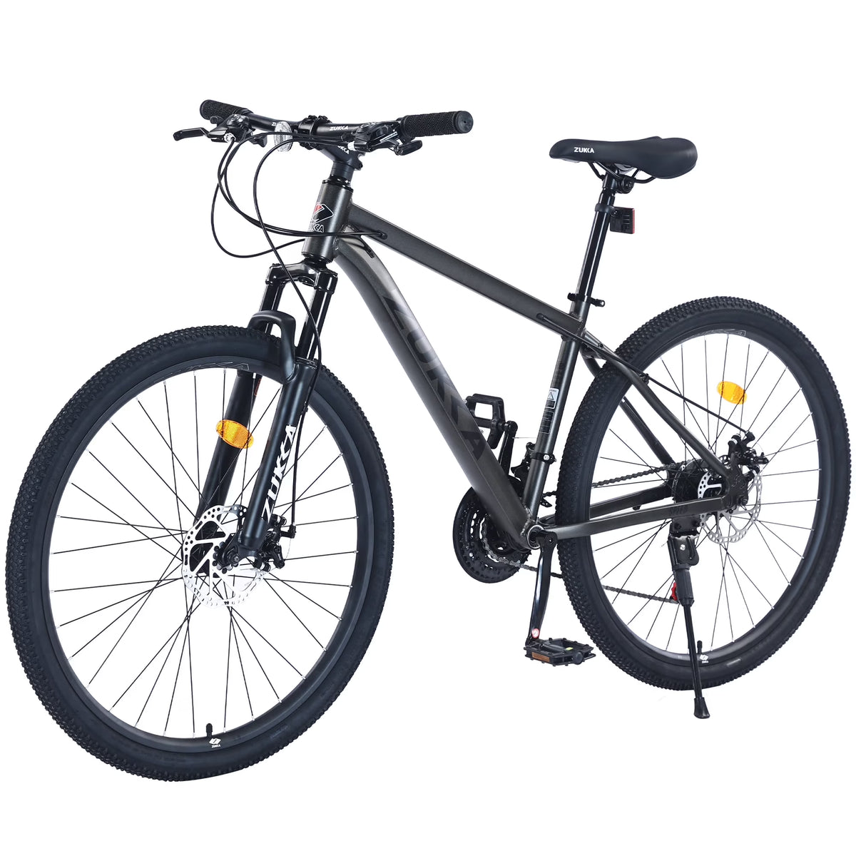 Zukka Mountain Bike 27.5 inch 21 Speed Aluminum Alloy Hardtail Dual Disc Brake Bicycle for Adult Unisex Blue