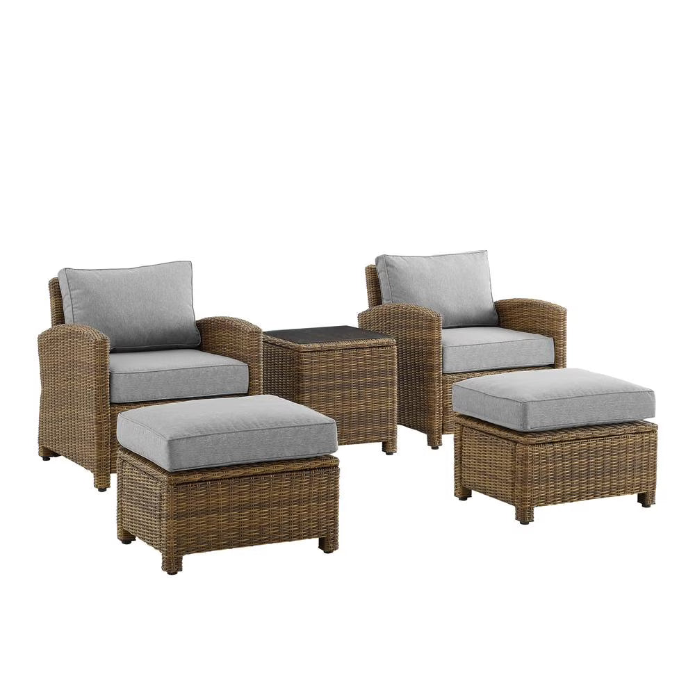 Bradenton 5Pc Outdoor Wicker Chair Set