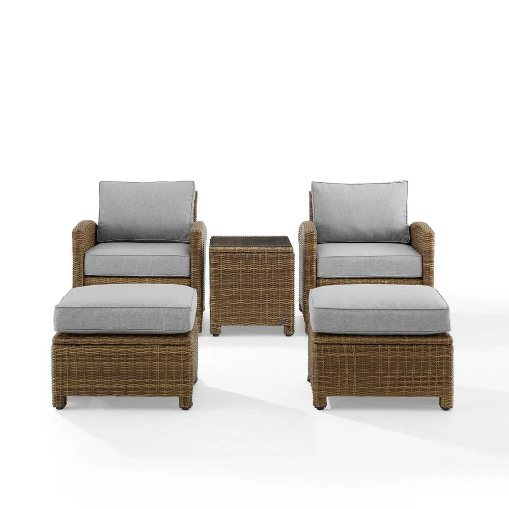 Bradenton 5Pc Outdoor Wicker Chair Set