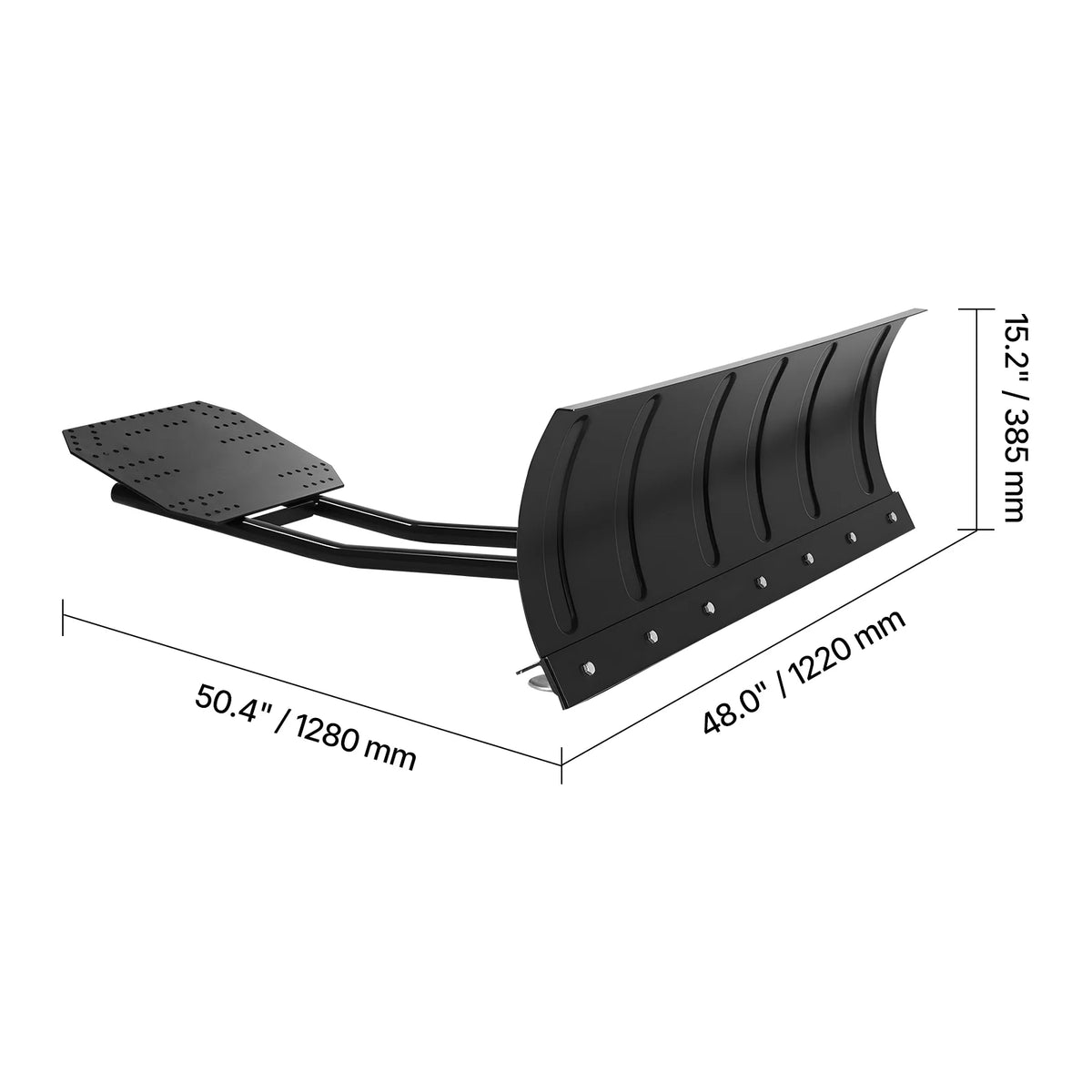 KFFKFF 48-inch Universal Snow Plow Kit, Adjustable Height and Angle, Quick-Release Design, Durable Steel Blade, Three Mounting Options, Ideal for Clearing Snow with ATVs and UTVs