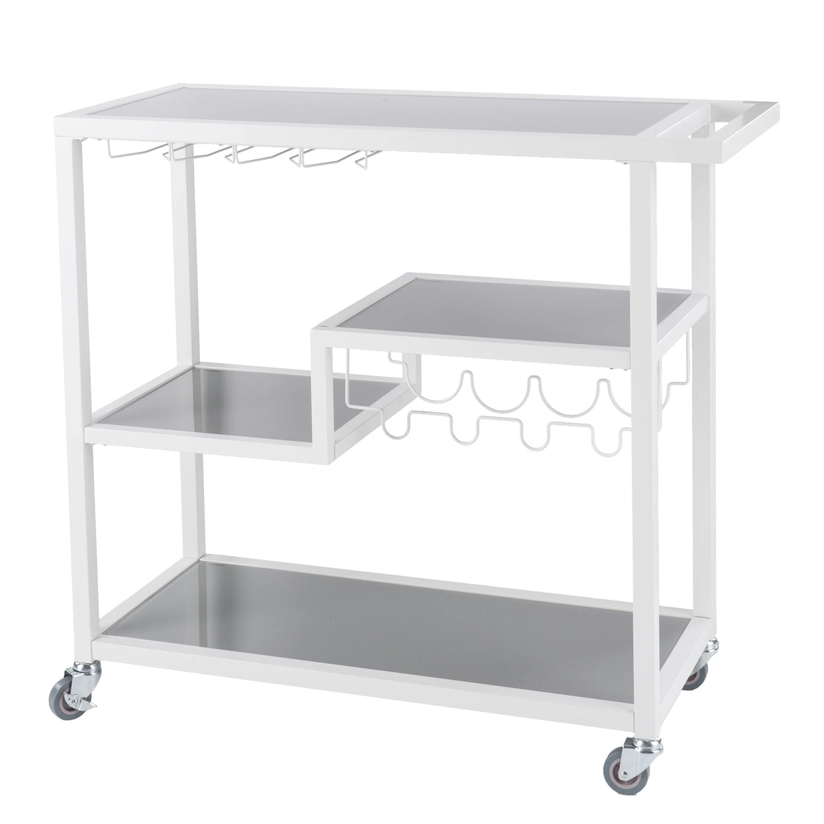 Holly & Martin Zephs indoor Bar Cart - Gunmetal Gray with Black Glass 40 x 37.5