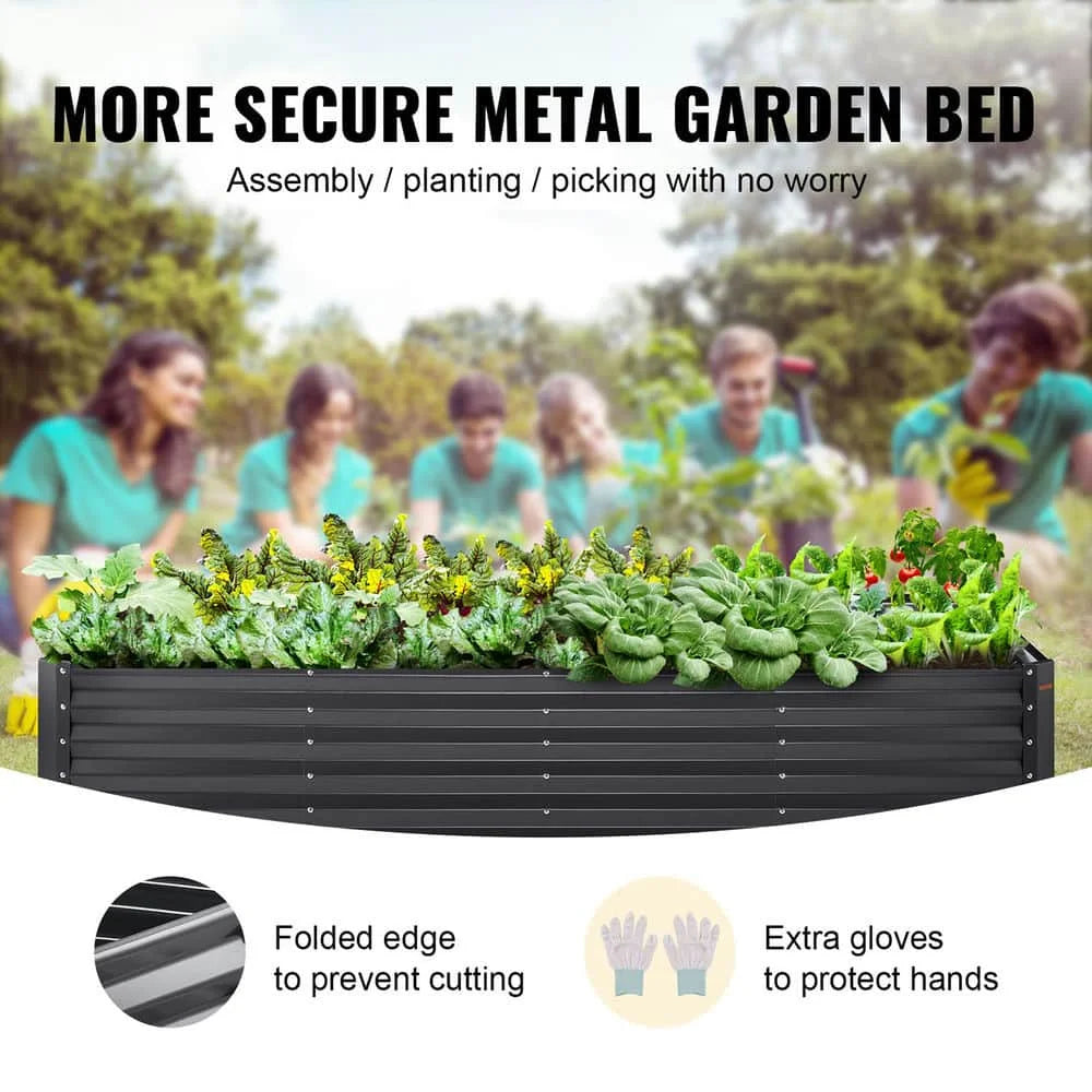 Topcobe Galvanized Raised Garden Bed Planter Box, Planters for Outdoor Plants, Flower Vegetable, 94.5x47.2x23.6"