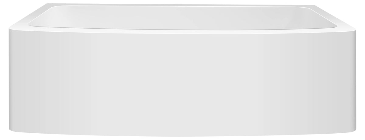 ANZZI Mesa Farmhouse Solid Surface 33 in. Kitchen Sink with Strainer in Matte White