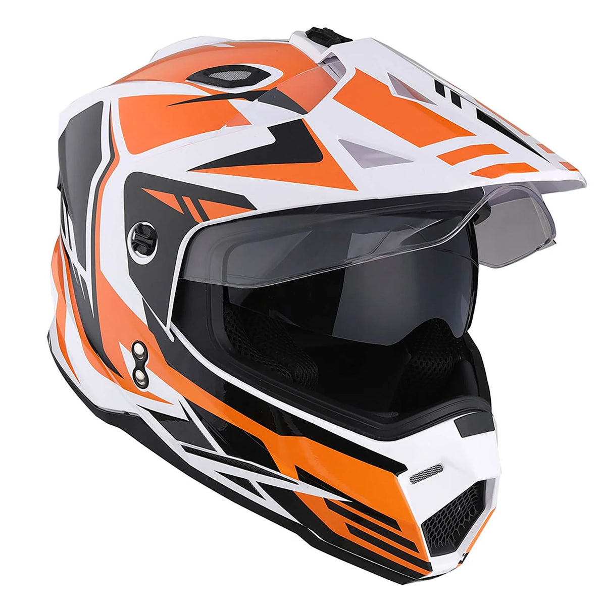 1Storm Youth Kids Dual Sport Dual Visor Motorcycle Motocross Off Road Full Face Helmet: HF802Youth Matt Black + Motorcycle Bluetooth Headset
