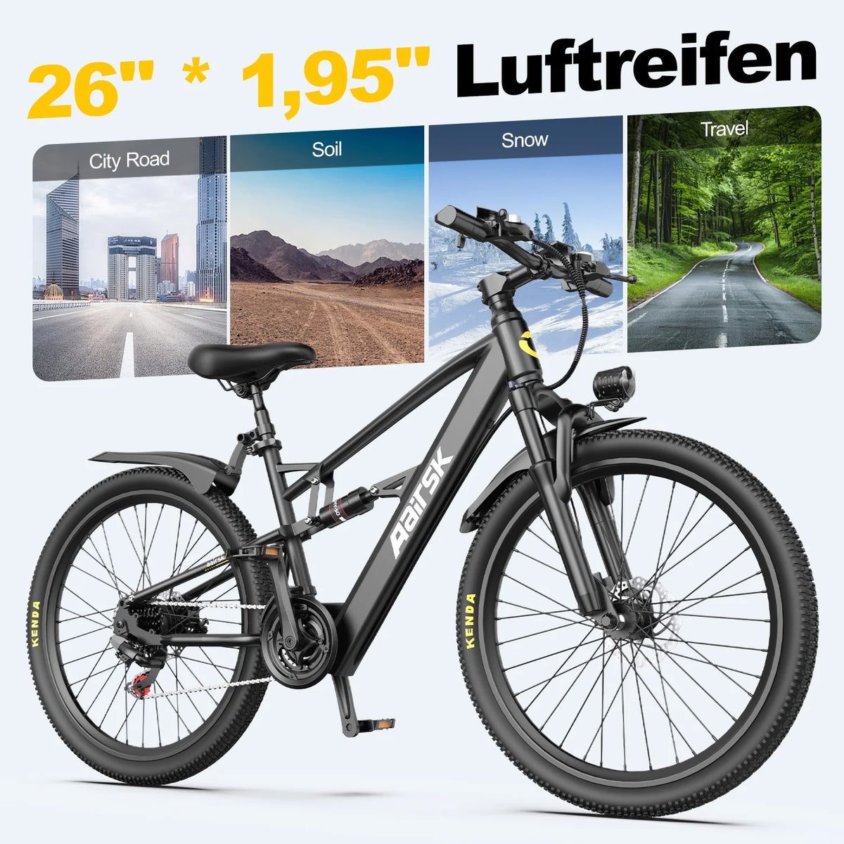 Folding Electric Bike for Adults,500W 20MPH 32Miles Long Range,48V 15AH Removable Battery,14" Small City Commuting E-bike with Full Suspension, LCD Display