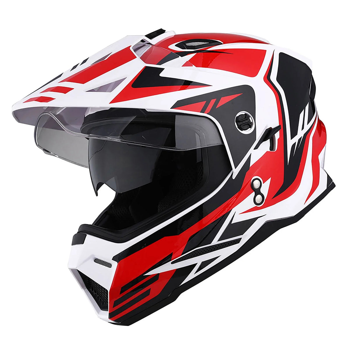 1Storm Youth Kids Dual Sport Dual Visor Motorcycle Motocross Off Road Full Face Helmet: HF802Youth Matt Black + Motorcycle Bluetooth Headset