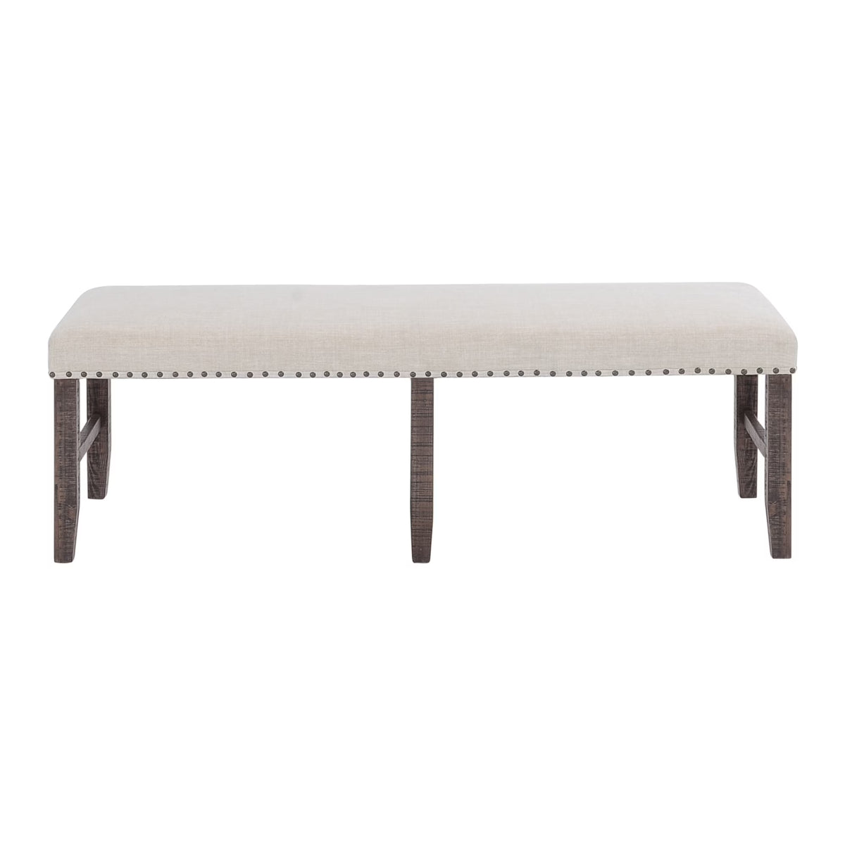 Jofran Willow Creek Distressed Solid Pine Upholstered Dining Bench