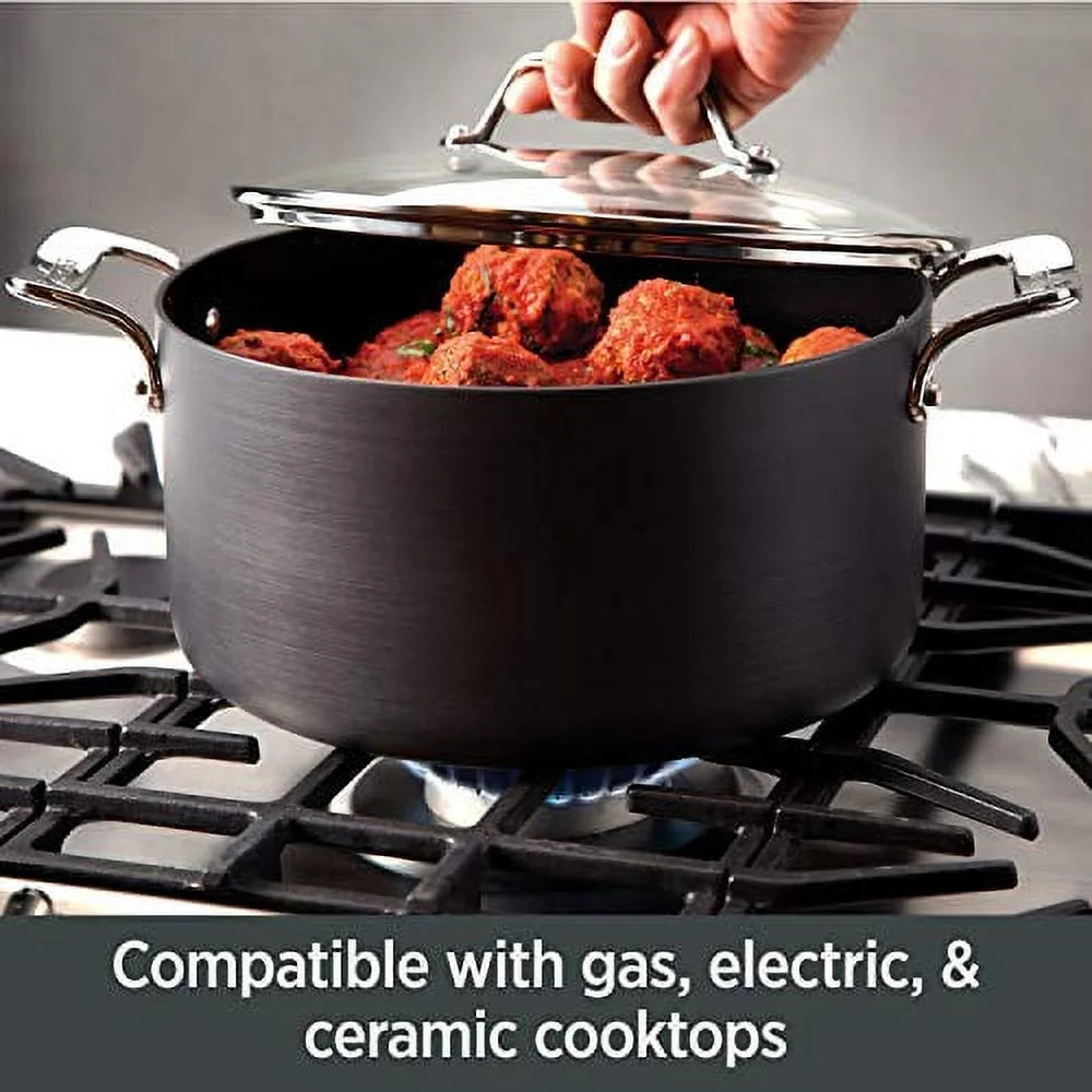 All-Clad Essentials Hard Anodized Nonstick Cookware Set, 10 piece