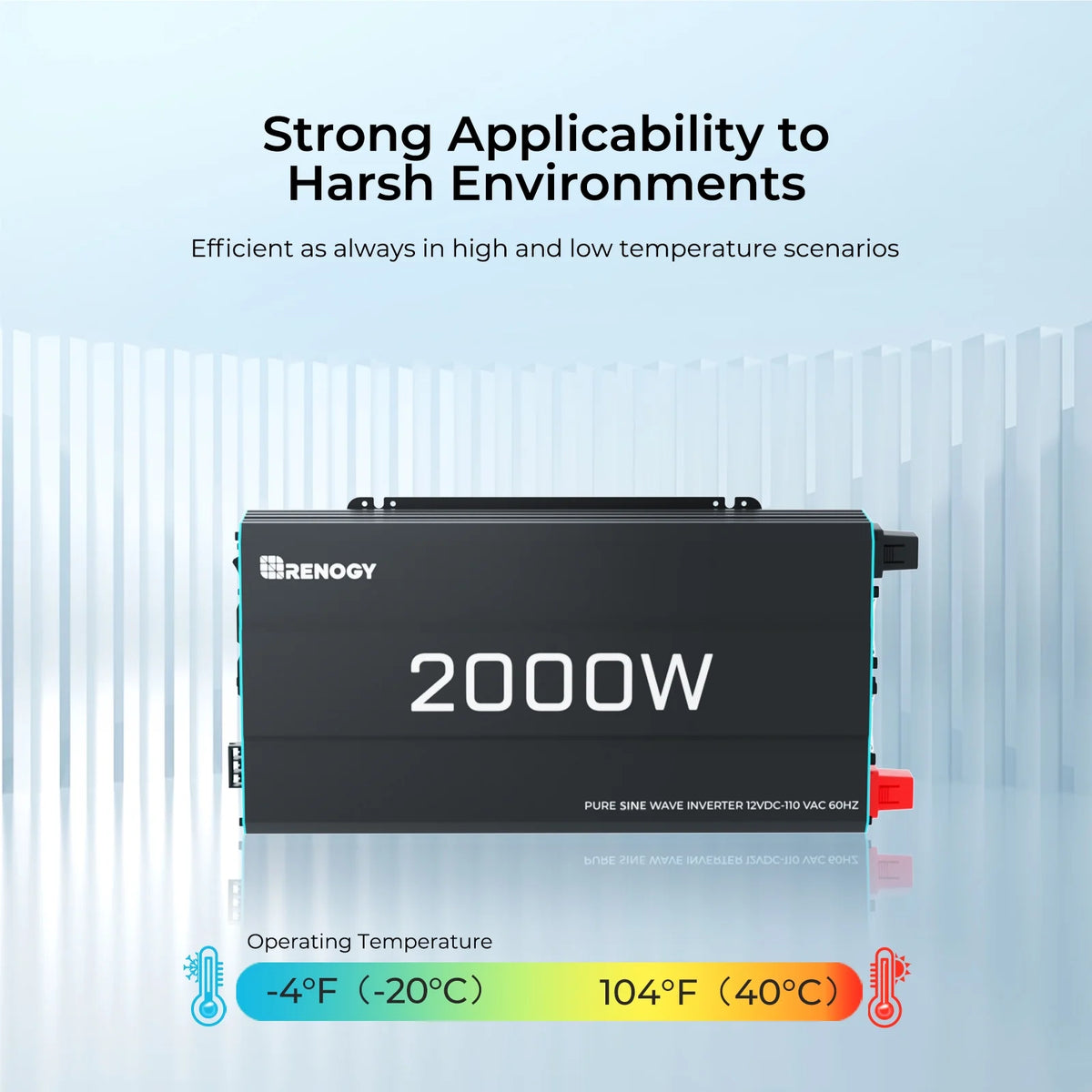Renogy 700W 12V Pure Sine Wave Inverter, Power Inverter DC 12V to AC 120V, High-Efficiency, Remote Control