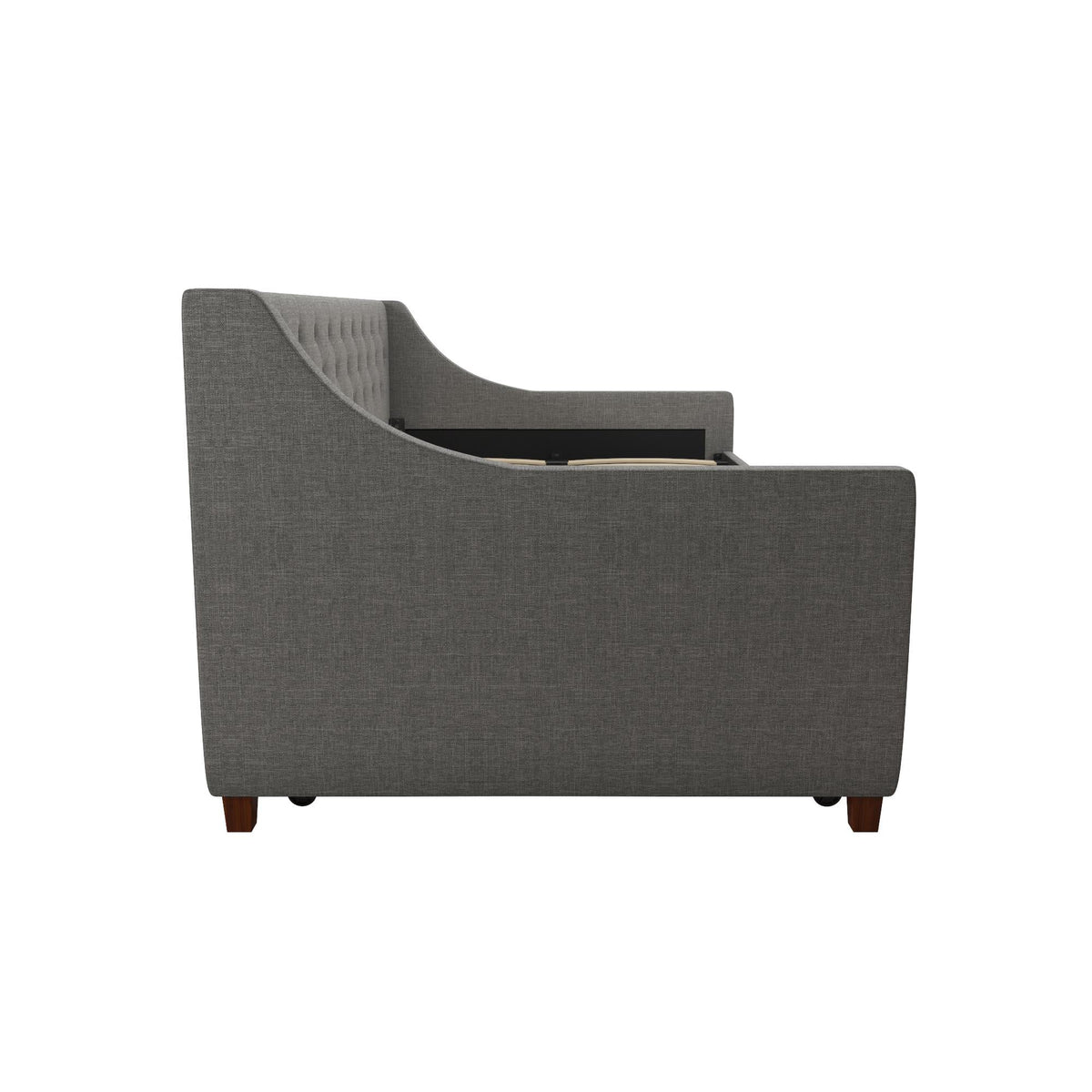 Novogratz Her Majesty Daybed and Trundle, Grey Linen