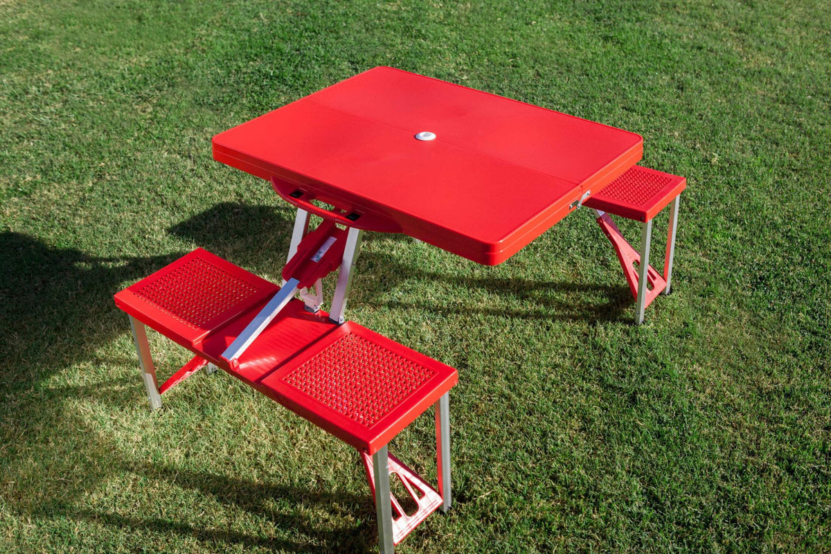 Picnic Time Red Folding Picnic Table