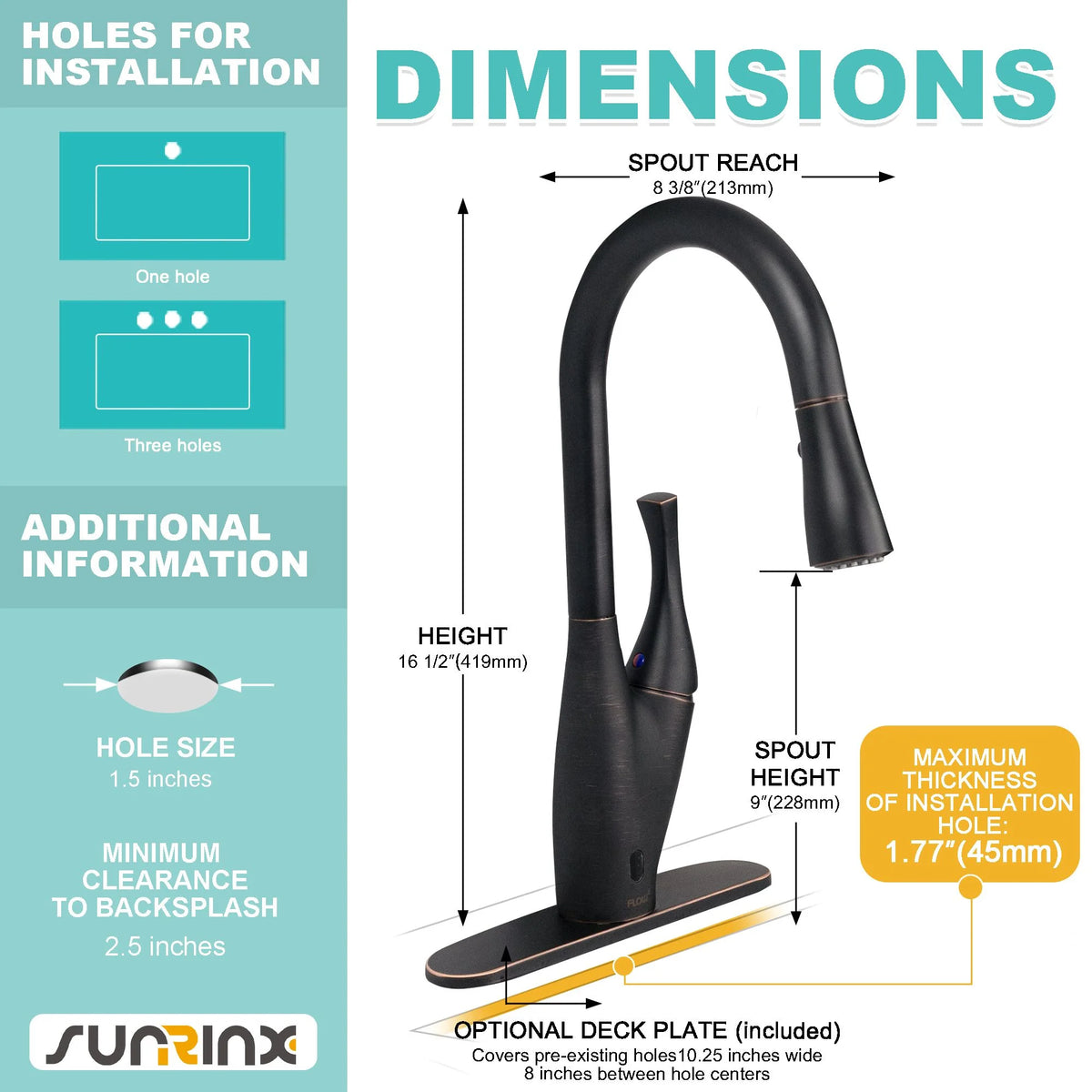 Dual-sensor Pull Down Touchless Kitchen Faucet