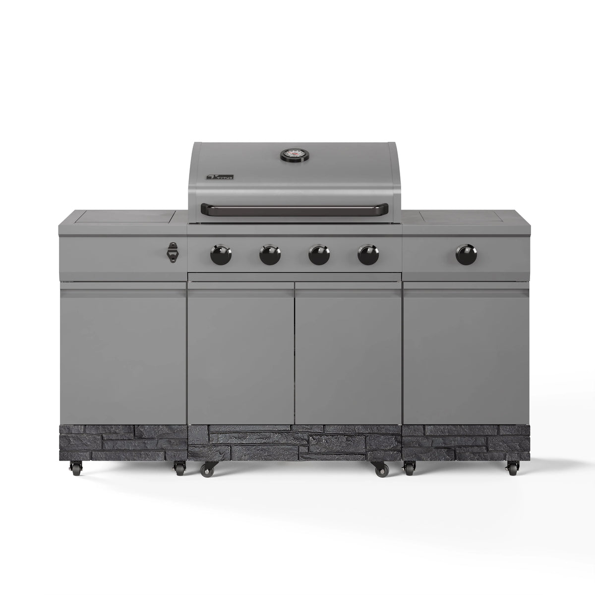 TYTUS 4-Burner Fresno Series Gunmetal Gray + Graphite Stone Island Grill