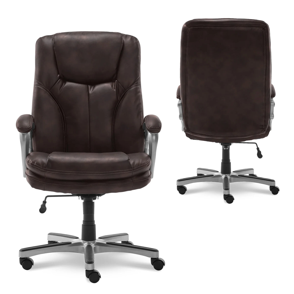 Serta Puresoft Faux Leather Executive Big & Tall Office Chair - Roasted Chestnut