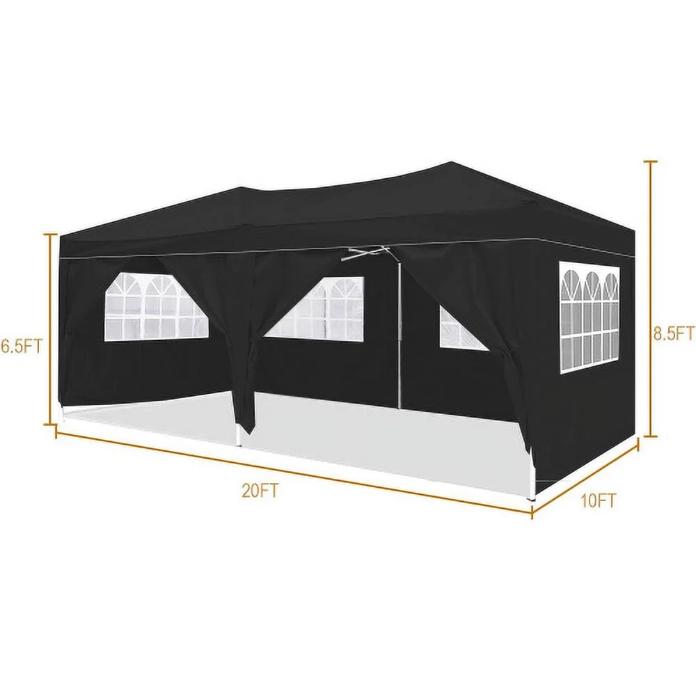 10x20 Pop Up Canopy with 6 Sidewalls, Wedding Party Tent, Outdoor Waterproof UV50 Canopy Tent Heavy Duty Commercial Event Shelter for Parties