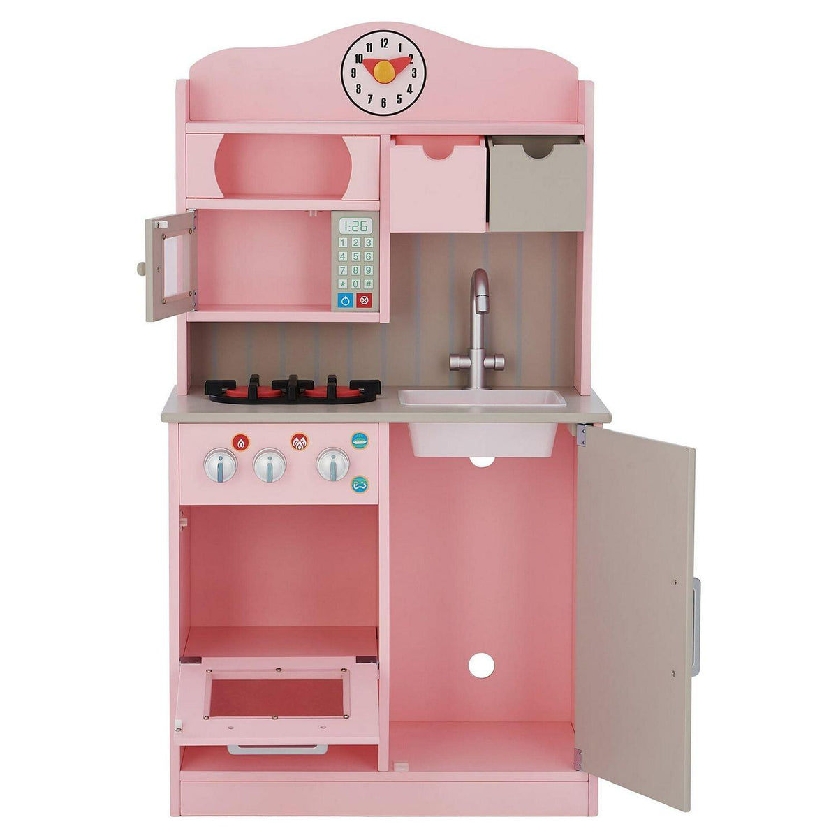 Teamson Kids - Little Chef Florence Classic Play Kitchen - Pink / Grey