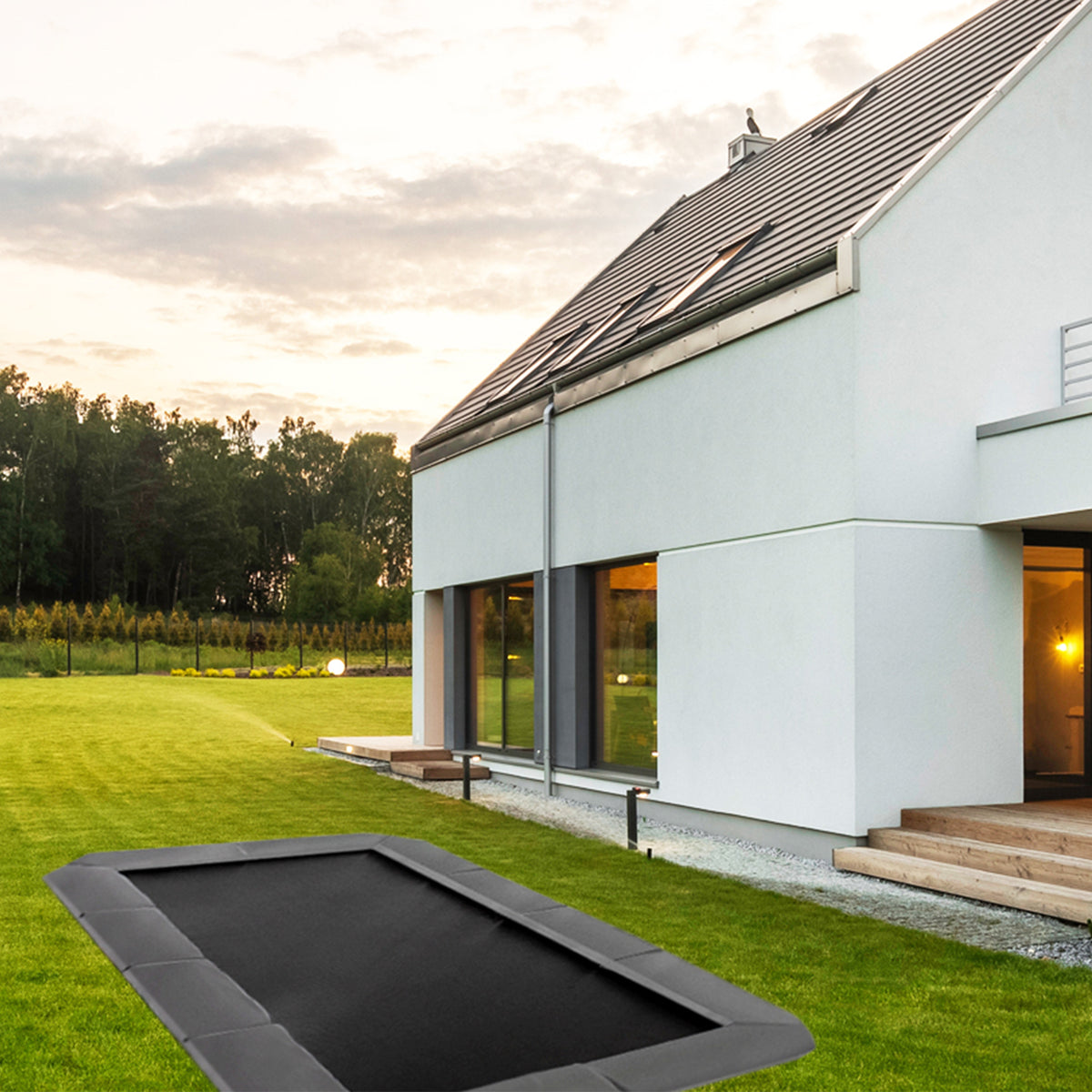 Avyna Pro-Line 10x17' Rectangle In-Ground Trampoline - Large Outdoor Trampoline for Kids and Adults - Rectangular Trampoline with Advanced Safety Features for Backyard Recreation