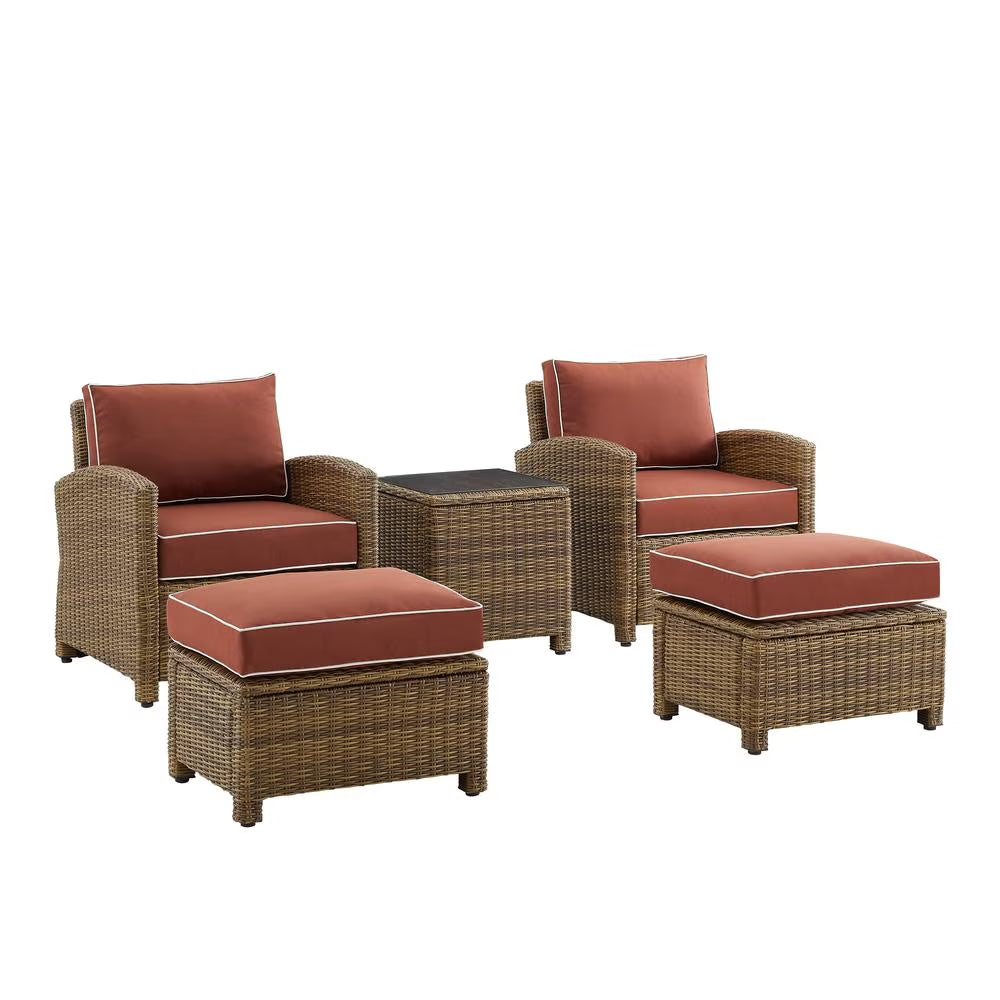 Bradenton 5Pc Outdoor Wicker Chair Set