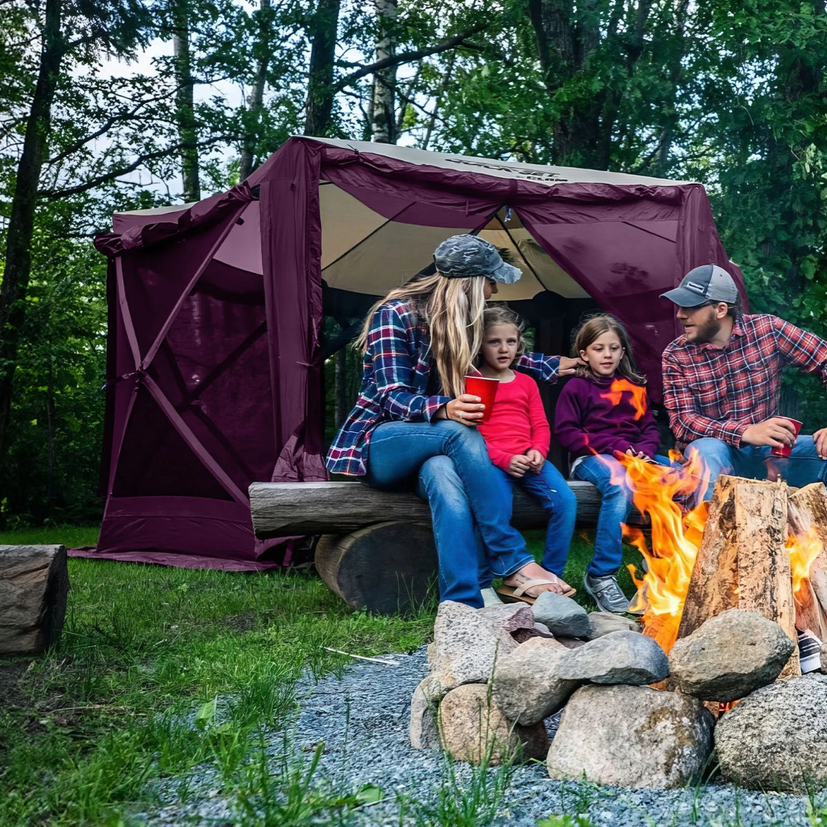 Clam Quick Set Pavilion Portable Camping Outdoor Gazebo Canopy Screen