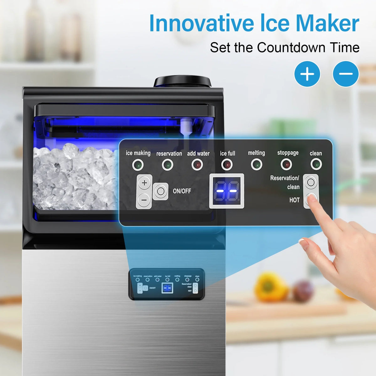Tittla 70lbs/24H Commercial Ice Maker Machine,Stainless Steel Under Counter ice Machine,37LBS Storage Capacity for Restaurant Home Bar