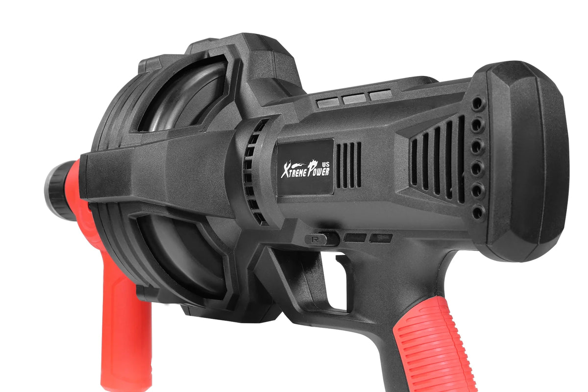XtremepowerUS Auto Feed Drain Auger Snake - Handheld, 25 Ft, 3/4"-2" Pipes, Red/Black
