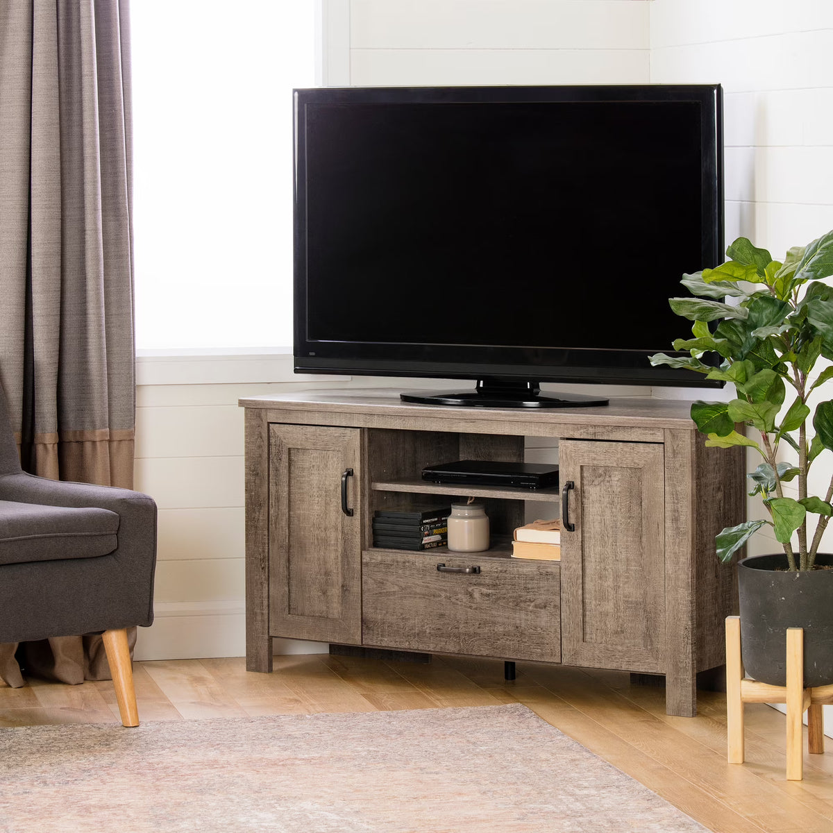 South Shore Lionel Corner TV Stand, Multiple Finishes