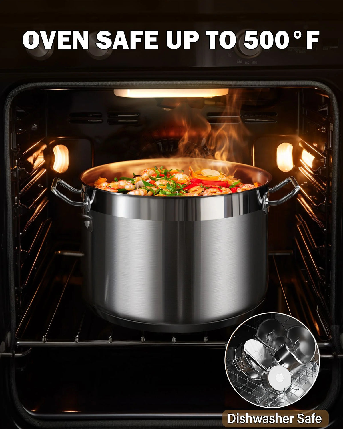 Cooks Standard Kitchen Cookware Sets Stainless Steel, Oven Safe Professional Pots and Pans Include Saucepan, Saut Pan, Stockpot with Lids, 8-Piece, Silver