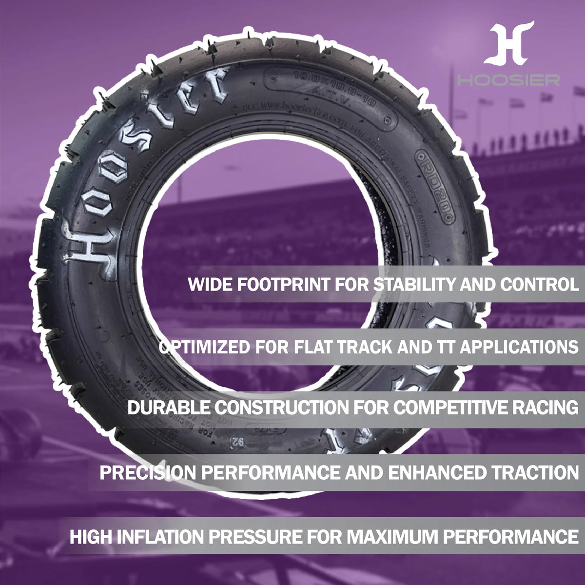Hoosier Flat Track & TT (Tourist Trophy) Tire 18.5x6.0-10 - 16130T10 for ATV Tire & Off-Road Racing with Hoosier Keychain (2-Pack)