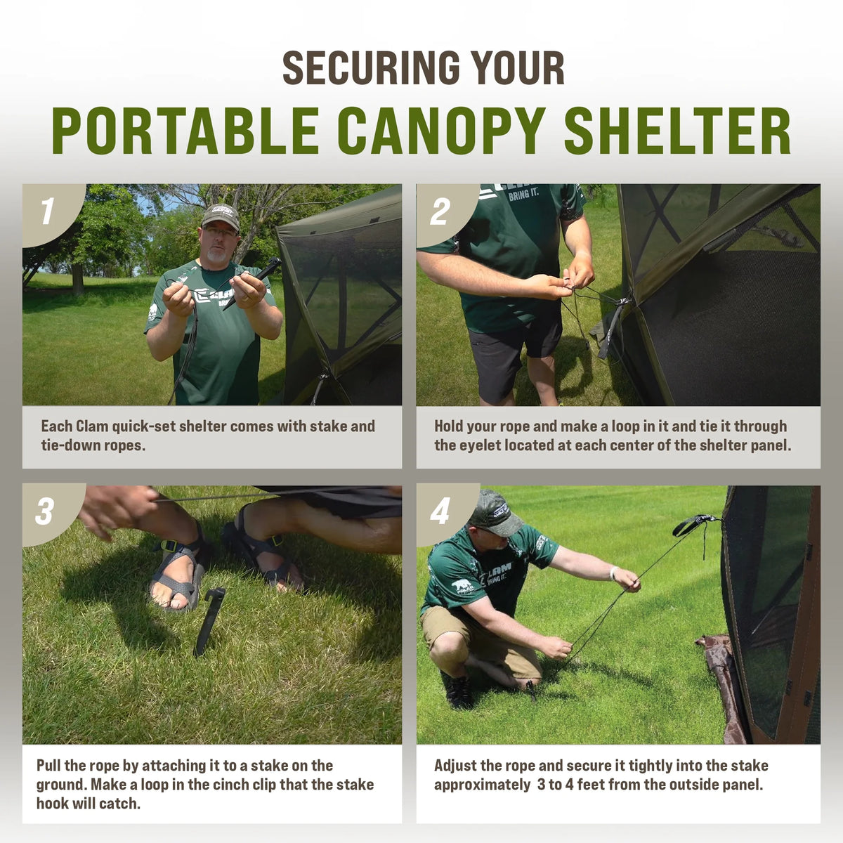 Clam Quick Set Pavilion Portable Camping Outdoor Gazebo Canopy Screen