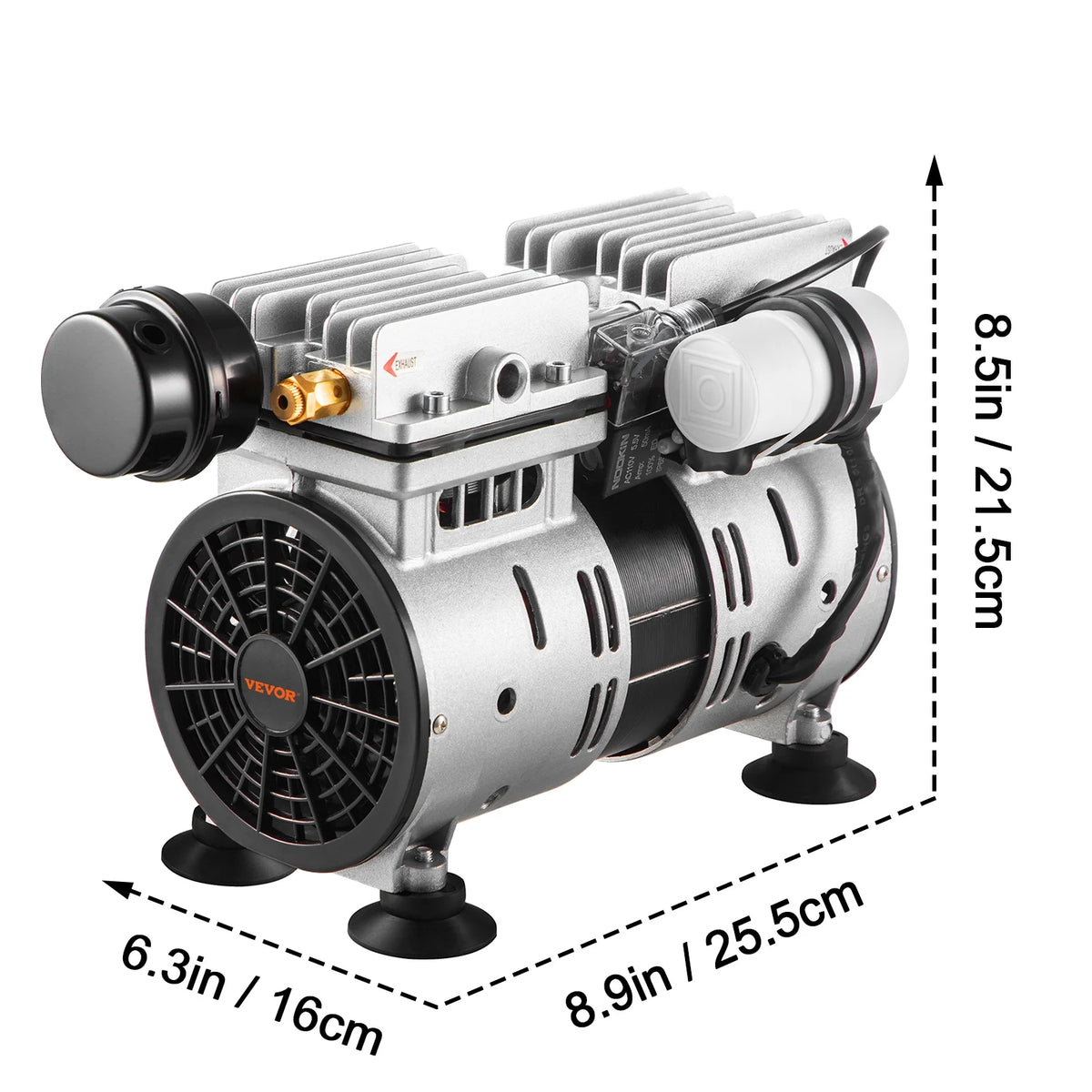 VEVOR Pond Aerator, 550W Power, 5.2CFM for Up to 1 Acre 50' Lake, Pond Aeration Kit Includes 3/4 HP Compressor & 100' Weighted Tubing & Diffuser, Air Compressor for Deep Water Oxygen Circulation