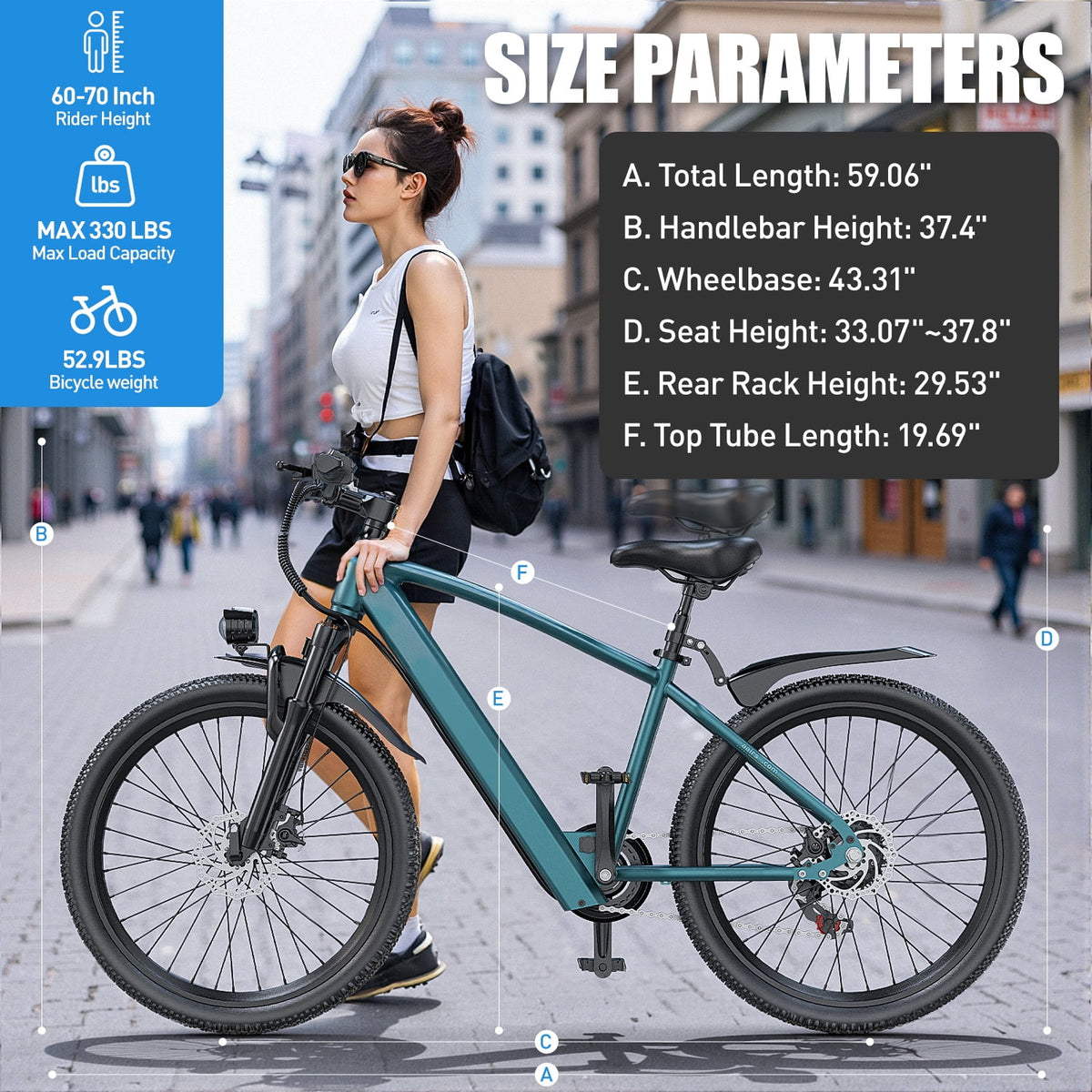 Folding Electric Bike for Adults,500W 20MPH 32Miles Long Range,48V 15AH Removable Battery,14" Small City Commuting E-bike with Full Suspension, LCD Display