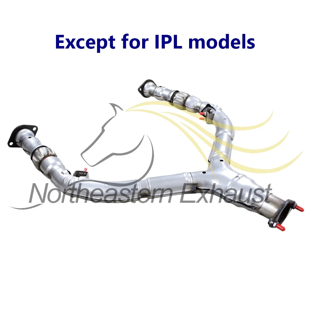 Stainless Steel Exhaust Front Flex Y-Pipe Compatible for Infiniti G37 2008-2013 3.7L - Direct Fit